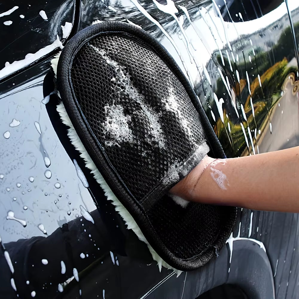 Car Styling Wool Soft Car Washing Gloves Cleaning Brush Motorcycle Washer Care Products Plush Car Wash Gloves